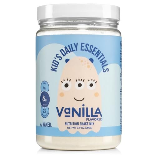 Naked Vanilla Kids Daily Essentials – Bio-Milchprotein-Shake mit 6 Bio-Gemüsesorten, 25 Vitaminen & Mineralstoffen, ohne künstliche Zusätze
