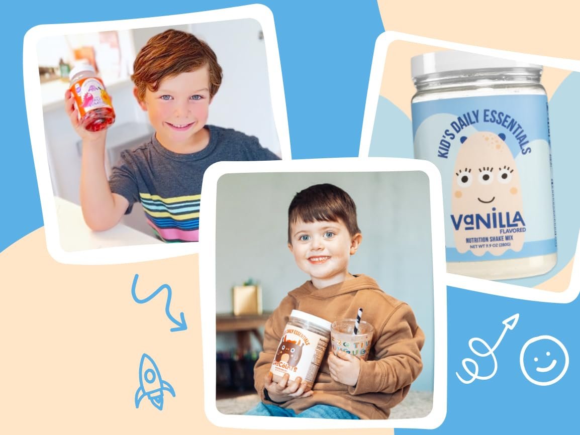 Naked Vanilla Kids Daily Essentials – Bio-Milchprotein-Shake mit 6 Bio-Gemüsesorten, 25 Vitaminen & Mineralstoffen, ohne künstliche Zusätze