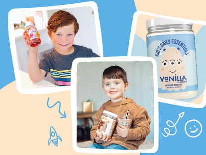Naked Vanilla Kids Daily Essentials – Bio-Milchprotein-Shake mit 6 Bio-Gemüsesorten, 25 Vitaminen & Mineralstoffen, ohne künstliche Zusätze