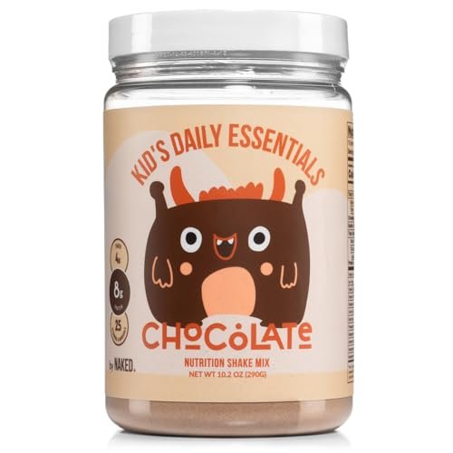 NAKED Chocolate Kids Daily Essentials – Protein-Shake für Kinder mit Bio-Milch, 6 Bio-Gemüsesorten, 25 Vitaminen und Mineralstoffen, ohne künstliche Süßstoffe, Aromen, Farben oder Konservierungsstoffe