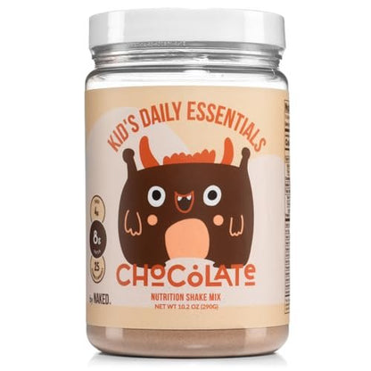 NAKED Chocolate Kids Daily Essentials – Protein-Shake für Kinder mit Bio-Milch, 6 Bio-Gemüsesorten, 25 Vitaminen und Mineralstoffen, ohne künstliche Süßstoffe, Aromen, Farben oder Konservierungsstoffe