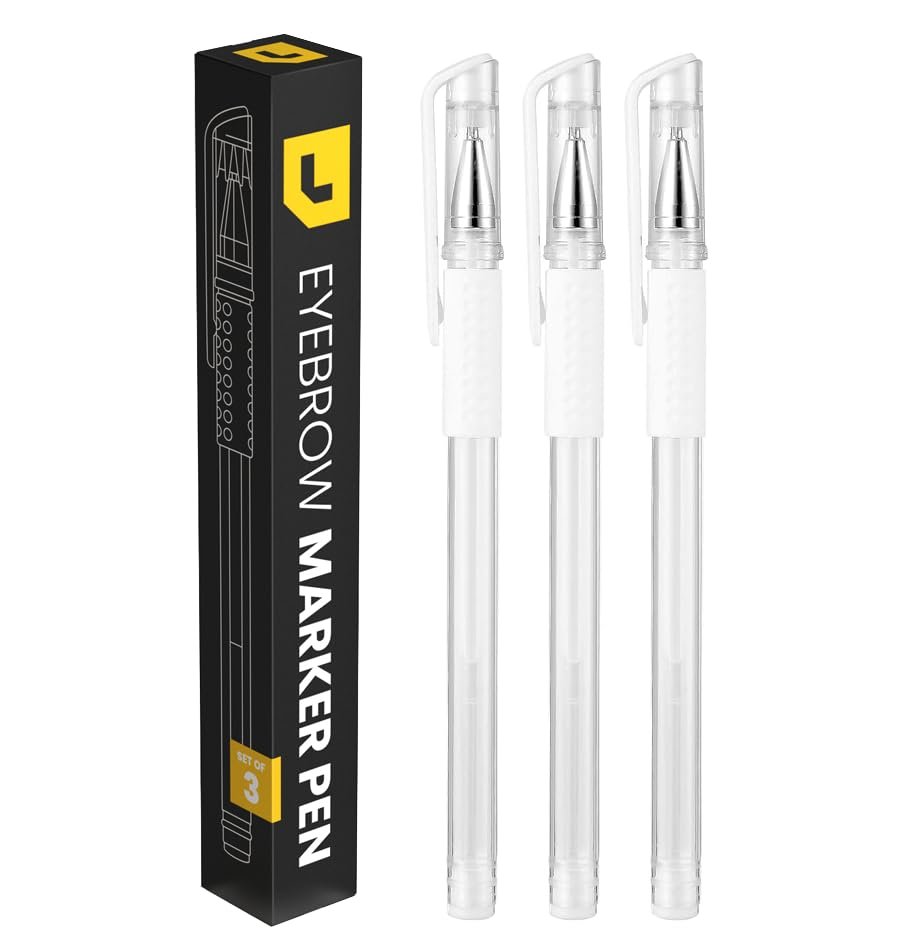 LIUDEX 3er-Pack Hautmarkierungsstift für PMU Microblading Augenbrauen - Weißer Positionierungsstift für Permanent Make-up