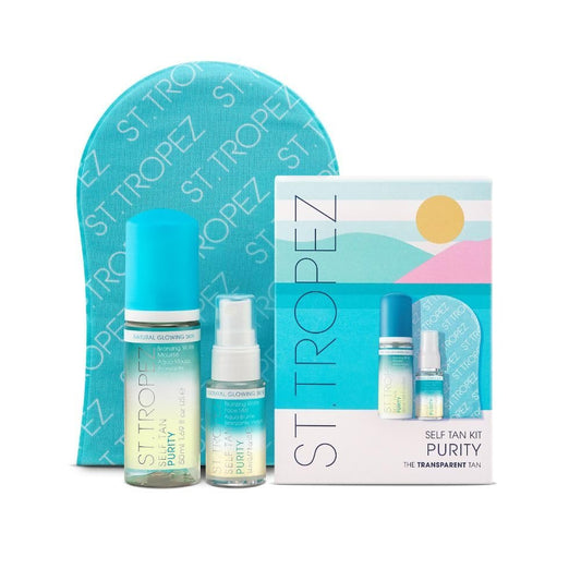 St.Tropez Purity Mini Kit: Selbstbräuner-Set mit Bronzing Water, Mousse und Gesichtsspray, vegane Selbstbräunungsprodukte für natürliche Bräune