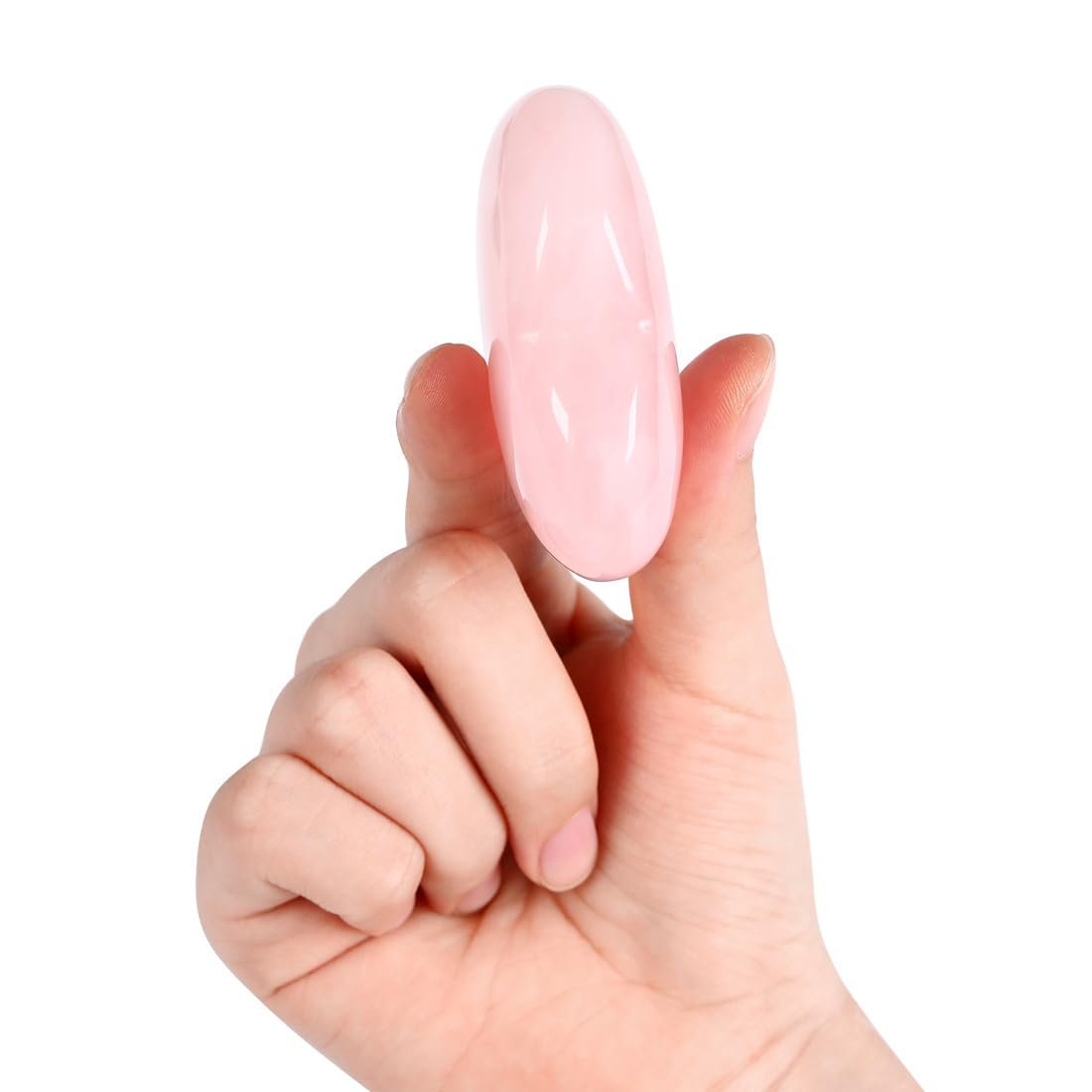 MAIBAOTA 60 mm Rosenquarz Herzstein – Geschenk für Mama & Frauen, natürlicher Reiki-Heilstein, poliertes Herz