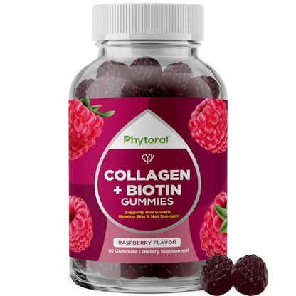 Hydrolysierte Kollagenpeptide für Frauen mit Biotin – Haar-, Haut- und Nagelvitamine für Elastizität, Vitalität & Feuchtigkeit – Gummibärchen mit natürlichem Biotin und Kollagen – 90 Stück