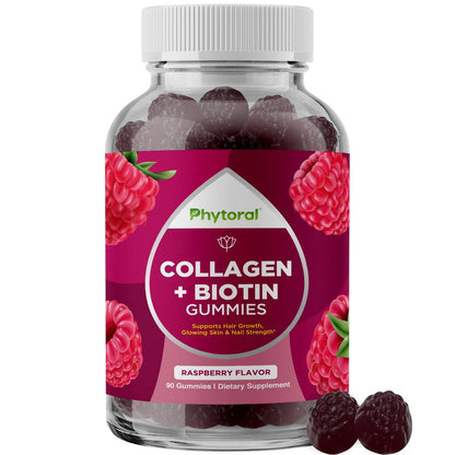 Hydrolysierte Kollagenpeptide für Frauen mit Biotin – Haar-, Haut- und Nagelvitamine für Elastizität, Vitalität & Feuchtigkeit – Gummibärchen mit natürlichem Biotin und Kollagen – 90 Stück