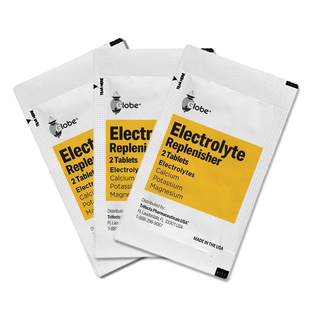 Globe Elektrolyt-Ersatz-Tabletten für Rehydrierung, Trainingserholung, Jugend- & Erwachsenensportler, Wandern, Camping & Sporterholung – 50 Packungen mit je 2 Tabletten, 100 Stück
