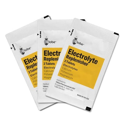 Globe Elektrolyt-Ersatz-Tabletten für Rehydrierung, Trainingserholung, Jugend- & Erwachsenensportler, Wandern, Camping & Sporterholung – 50 Packungen mit je 2 Tabletten, 100 Stück