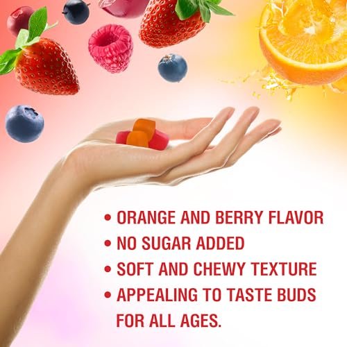 BionerLab Calcium Magnesium Zink Gummis mit Vitamin D3 & K2 – Hoch bioverfügbarer Komplex mit Magnesiumglycinat, Calcium- und Zinkcitrat für Knochen-, Muskel- und Immunsystem – Zuckerfrei, Orangen-Beeren-Geschmack, 60 Stück