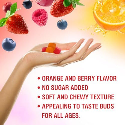 BionerLab Calcium Magnesium Zink Gummis mit Vitamin D3 & K2 – Hoch bioverfügbarer Komplex mit Magnesiumglycinat, Calcium- und Zinkcitrat für Knochen-, Muskel- und Immunsystem – Zuckerfrei, Orangen-Beeren-Geschmack, 60 Stück