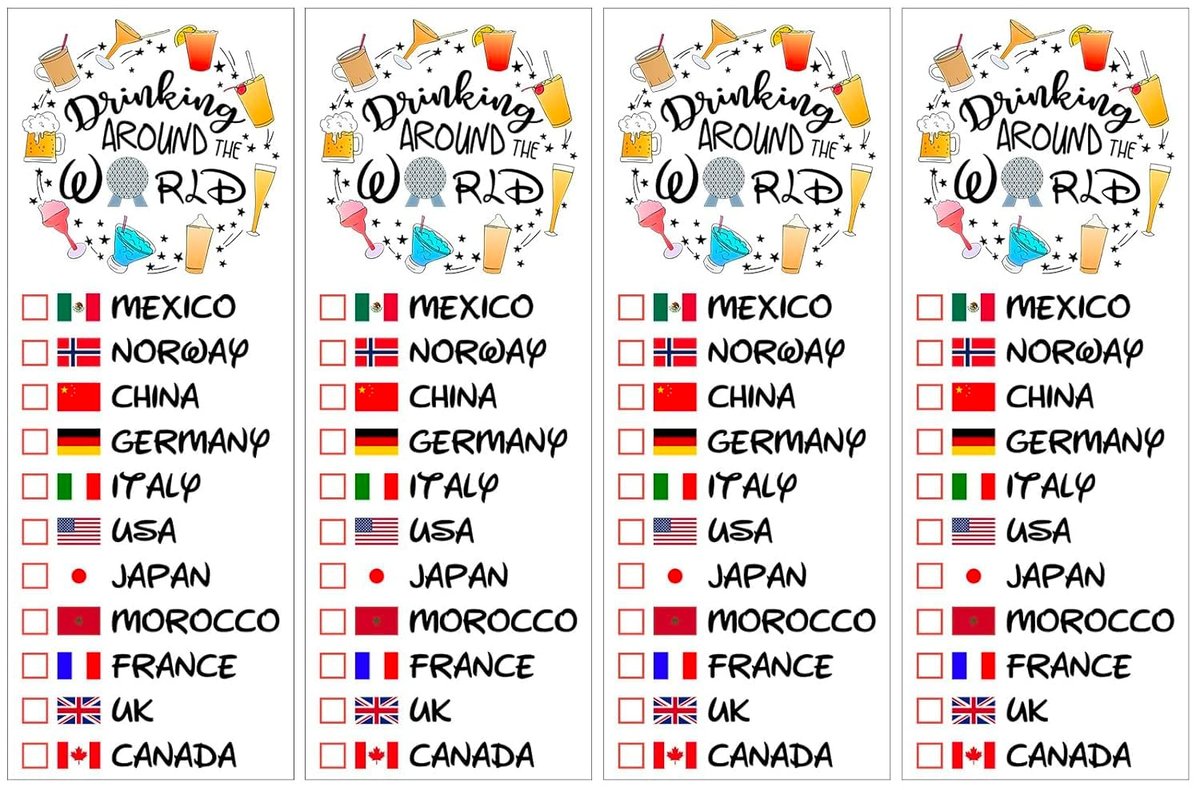 Drinking Around The World - 4er-Pack Temporäre Tattoos