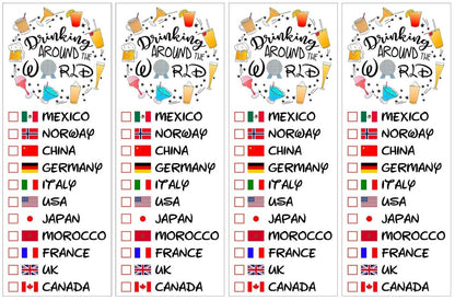 Drinking Around The World - 4er-Pack Temporäre Tattoos