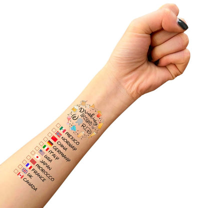 Drinking Around The World - 4er-Pack Temporäre Tattoos