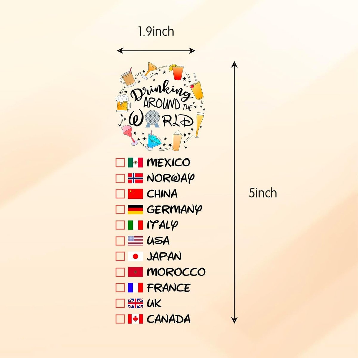 Drinking Around The World - 4er-Pack Temporäre Tattoos