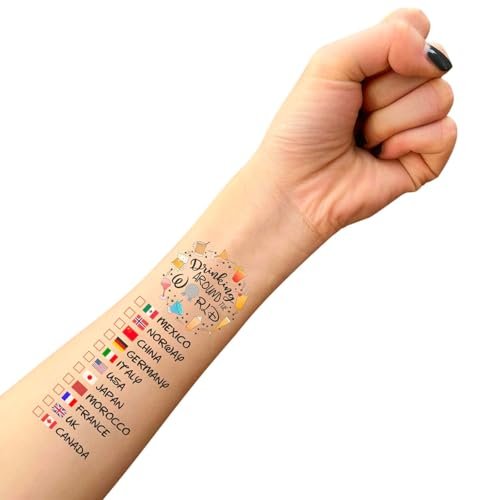 Drinking Around The World - 4er-Pack Temporäre Tattoos