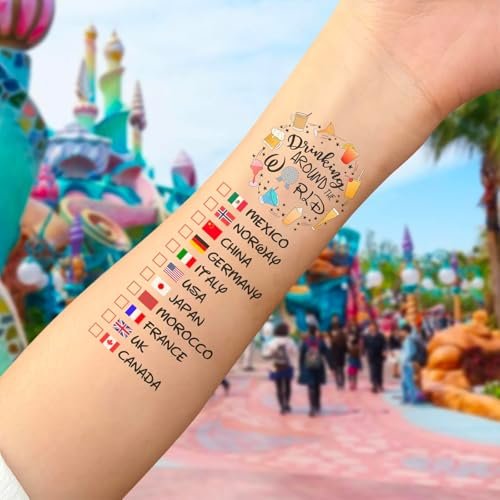 Drinking Around The World - 4er-Pack Temporäre Tattoos