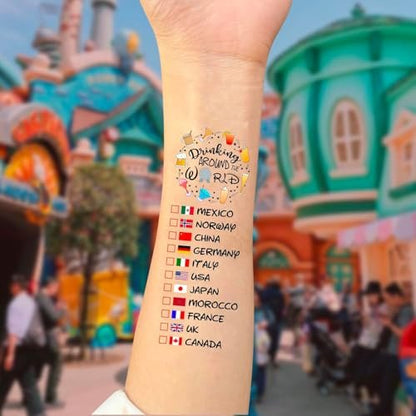 Drinking Around The World - 4er-Pack Temporäre Tattoos