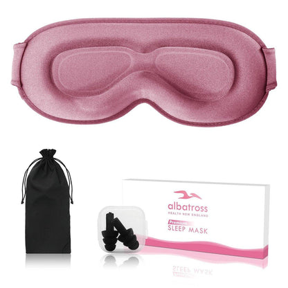 Schlafmaske für Männer und Frauen – Schlafmaske für Seitenschläfer, Reise-Blackout-Augenbinde mit verstellbarem Band (Rose)
