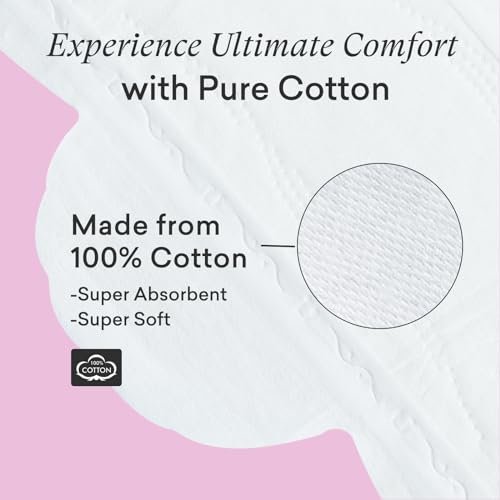 PurComfy Teens Maxi Period Pads mit Flügeln für Tweens, Bio-Baumwoll-Slipeinlagen für Mädchen 9-14, Teen Large, 15 Stück