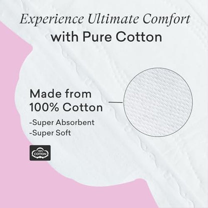 PurComfy Teens Maxi Period Pads mit Flügeln für Tweens, Bio-Baumwoll-Slipeinlagen für Mädchen 9-14, Teen Large, 15 Stück