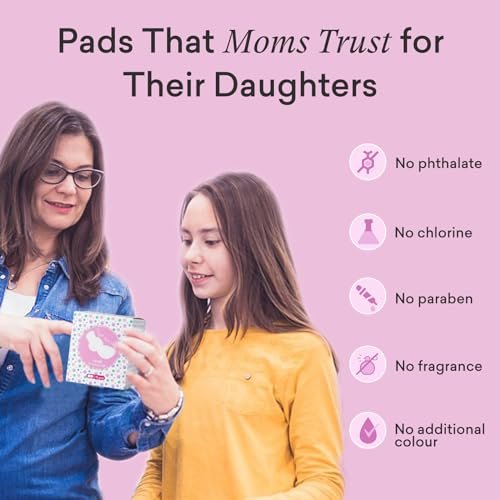 PurComfy Teens Maxi Period Pads mit Flügeln für Tweens, Bio-Baumwoll-Slipeinlagen für Mädchen 9-14, Teen Large, 15 Stück