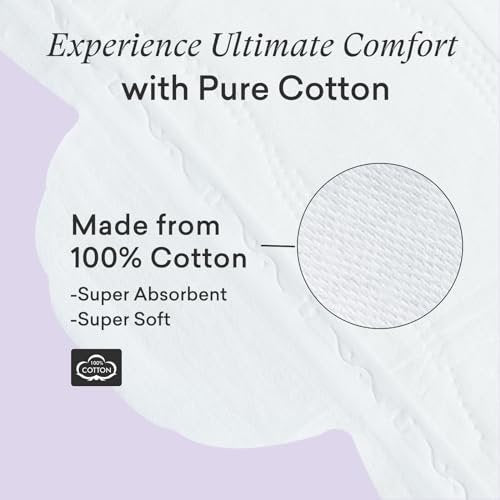 PurComfy Bio-Baumwoll-Pads für Teenager mit Flügeln – 18 Stück, reguläre Größe für Mädchen von 9–14 Jahren