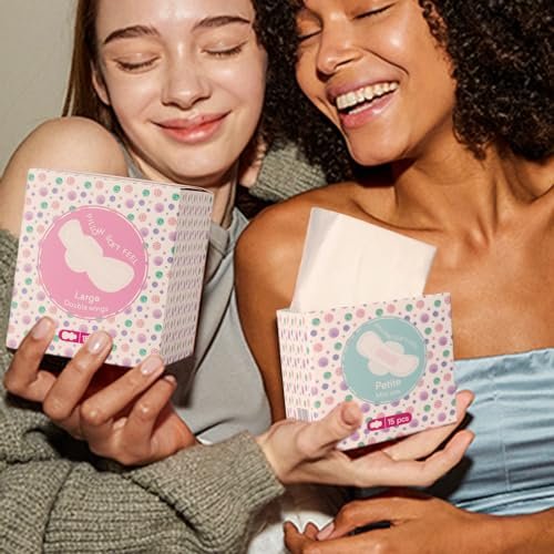 PurComfy Bio-Baumwoll-Pads für Teenager mit Flügeln – 18 Stück, reguläre Größe für Mädchen von 9–14 Jahren