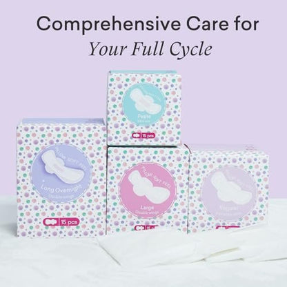 PurComfy Bio-Baumwoll-Pads für Teenager mit Flügeln – 18 Stück, reguläre Größe für Mädchen von 9–14 Jahren