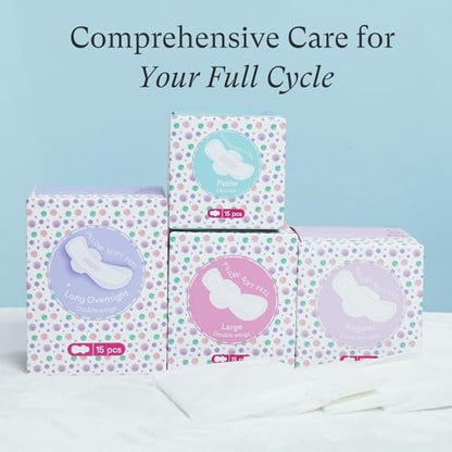 PurComfy Teen Period Pads mit Flügeln für Tweens – Bio-Baumwoll-Binden für Mädchen 9-14 Jahre, Mini Petite, 15 Stück