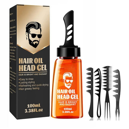 Grospe Haarstyling Gel, 2-in-1 Wachsgel mit Kamm, Herren Pflegegel, Feuchtigkeitsspendend, Lang anhaltend, Schneller Halt, 100 ml, inklusive 4 Haarkämme