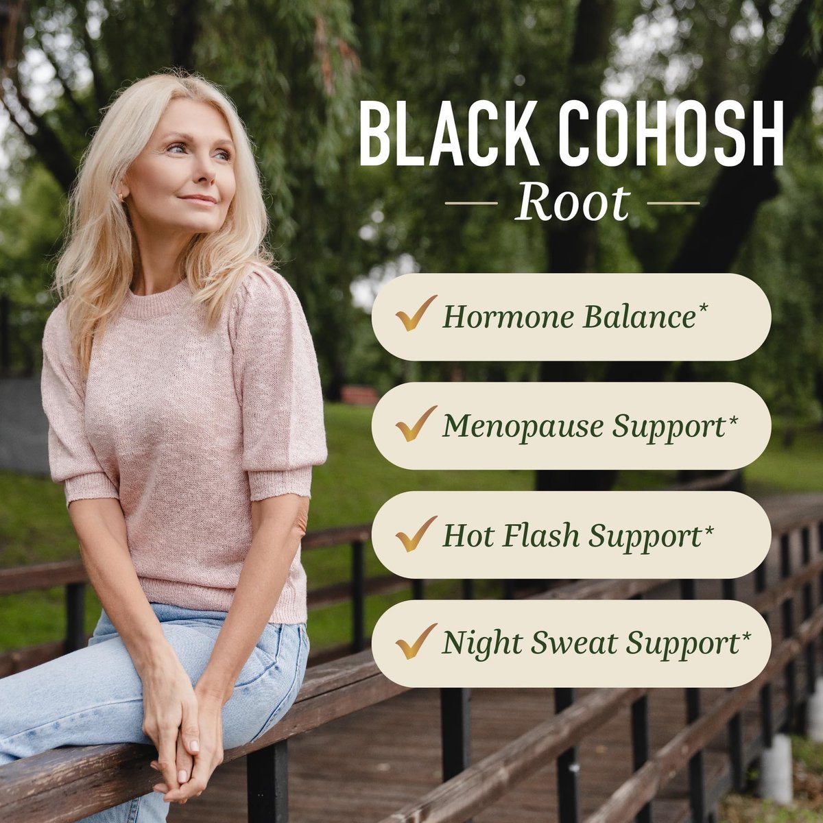Black Cohosh Gummis für Wechseljahresbeschwerden, Hitzewallungen & Nachtschweiß | 50mg Black Cohosh Wurzel für Frauen | Glutenfrei, Vegetarisch, Nicht-GVO | Hormonbalance Unterstützung | Leckerer Pfirsichgeschmack | 60 Gummis