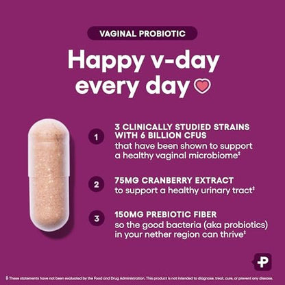 Physician's CHOICE Vaginale Probiotika für Frauen - pH-Balance, Geruchskontrolle, Hefegleichgewicht, Vaginalflora & Frauengesundheit - 6B KBE mit organischen Präbiotika und Cranberry-Extrakt - 30 Kapseln
