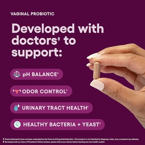 Physician's CHOICE Vaginale Probiotika für Frauen - pH-Balance, Geruchskontrolle, Hefegleichgewicht, Vaginalflora & Frauengesundheit - 6B KBE mit organischen Präbiotika und Cranberry-Extrakt - 30 Kapseln
