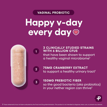 Physician's CHOICE Vaginale Probiotika für Frauen - pH-Balance, Geruchskontrolle, Hefegleichgewicht, Vaginalflora & Frauengesundheit - 6B KBE mit organischen Präbiotika und Cranberry-Extrakt - 30 Kapseln