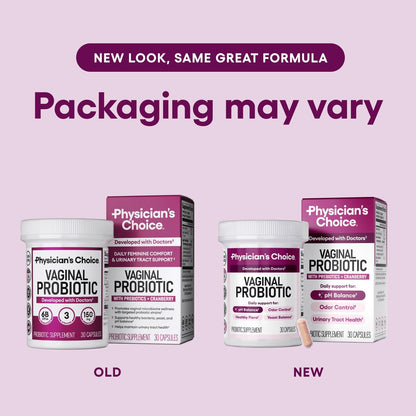 Physician's CHOICE Vaginale Probiotika für Frauen - pH-Balance, Geruchskontrolle, Hefegleichgewicht, Vaginalflora & Frauengesundheit - 6B KBE mit organischen Präbiotika und Cranberry-Extrakt - 30 Kapseln