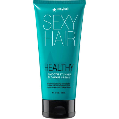 SexyHair Healthy Smooth Stunner Blowout Crème – 177 ml Pflegecreme für trockenes Haar mit Feuchtigkeit und Versiegelung der Haarschuppenschicht