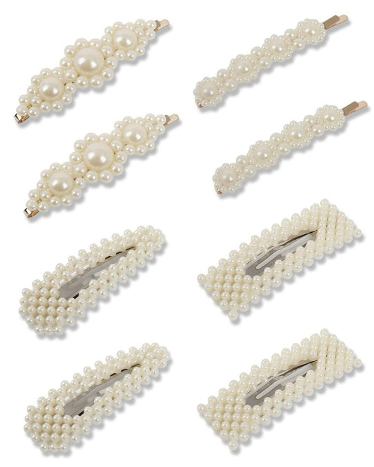 JELIEE 8-teilige Perlen-Haarspangen – Große Pins, Barrette-Clips für Damen, süße Accessoires, modisch