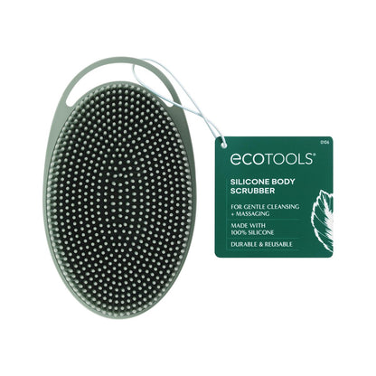 EcoTools Silikon Körperbürste – 2-in-1 Peeling & Massagegerät für sanfte Reinigung, hygienisch & langlebig, vegan & tierversuchsfrei, 1 Stück, Grün