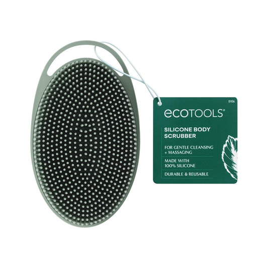 EcoTools Silikon Körperbürste – 2-in-1 Peeling & Massagegerät für sanfte Reinigung, hygienisch & langlebig, vegan & tierversuchsfrei, 1 Stück, Grün