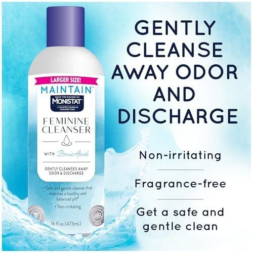 Monistat Borsäure Intimwaschmittel, Duftfreie Intimwaschlotion für Frauen mit sanfter pH-ausgeglichener Formel, 16 Fl Oz