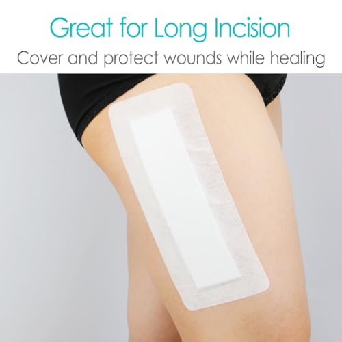 Extra Lange Klebende Inselverbände 10 Stück, 4"x14" Knieersatz-Operationsverbände, Wundauflagen, Atmungsaktiv, Hüftoperation, Rückeninzision, Postoperative Genesung, Einzeln verpackt