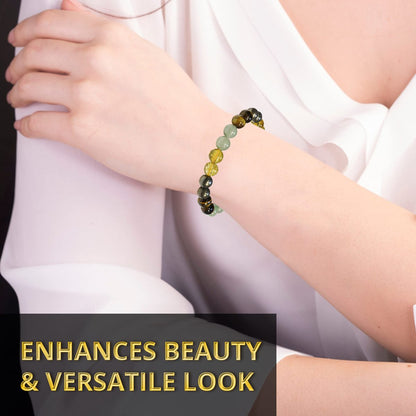 ANAYA AGATE Geld Erfolg Reichtum Armband – Pyrit, Grüner Aventurin, Tigerauge, Citrin Armband-Set für Männer Frauen – Heilende Kristalle gegen Angst und Stress – Pulseras Para Hombres Mujer