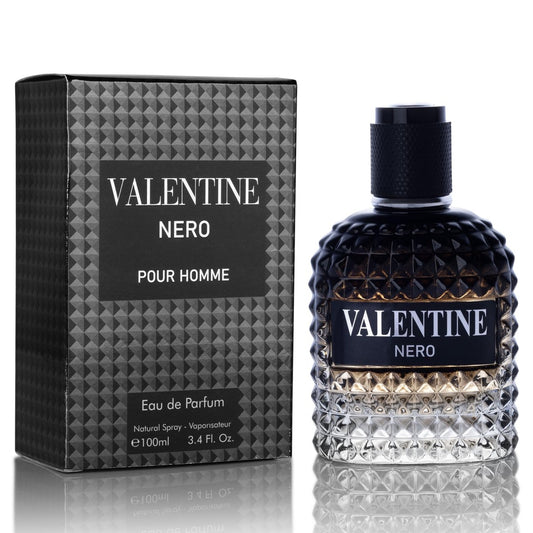 Valentine Nero für Männer – Holziger Aromatischer Duft mit blumigen und mineralischen Noten – Maskuliner Duft – 100 ml
