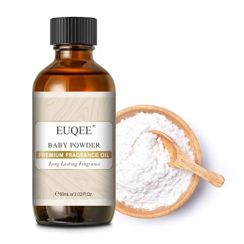 EUQEE Baby Powder Duftöl Premium Duftöl 60ml mit Glaspipette für Aromatherapie, Kerzenherstellung, DIY Badebomben (2,02 Fl Oz)
