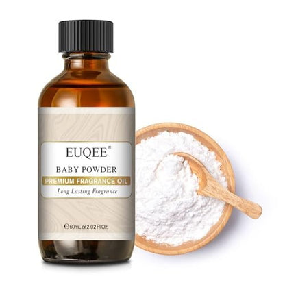 EUQEE Baby Powder Duftöl Premium Duftöl 60ml mit Glaspipette für Aromatherapie, Kerzenherstellung, DIY Badebomben (2,02 Fl Oz)