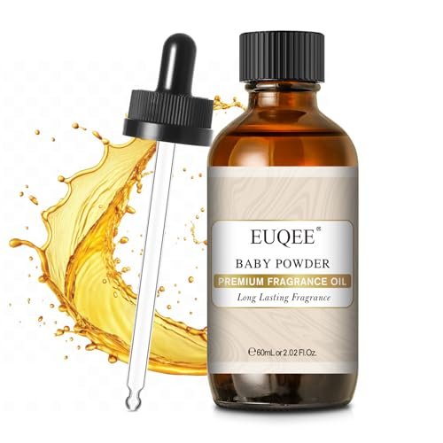 EUQEE Baby Powder Duftöl Premium Duftöl 60ml mit Glaspipette für Aromatherapie, Kerzenherstellung, DIY Badebomben (2,02 Fl Oz)