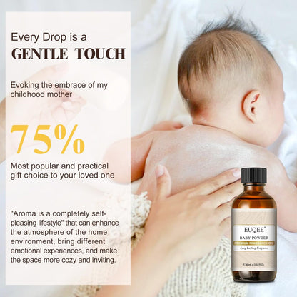 EUQEE Baby Powder Duftöl Premium Duftöl 60ml mit Glaspipette für Aromatherapie, Kerzenherstellung, DIY Badebomben (2,02 Fl Oz)