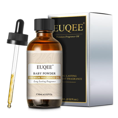 EUQEE Baby Powder Duftöl Premium Duftöl 60ml mit Glaspipette für Aromatherapie, Kerzenherstellung, DIY Badebomben (2,02 Fl Oz)