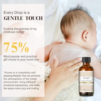 EUQEE Baby Powder Duftöl Premium Duftöl 60ml mit Glaspipette für Aromatherapie, Kerzenherstellung, DIY Badebomben (2,02 Fl Oz)