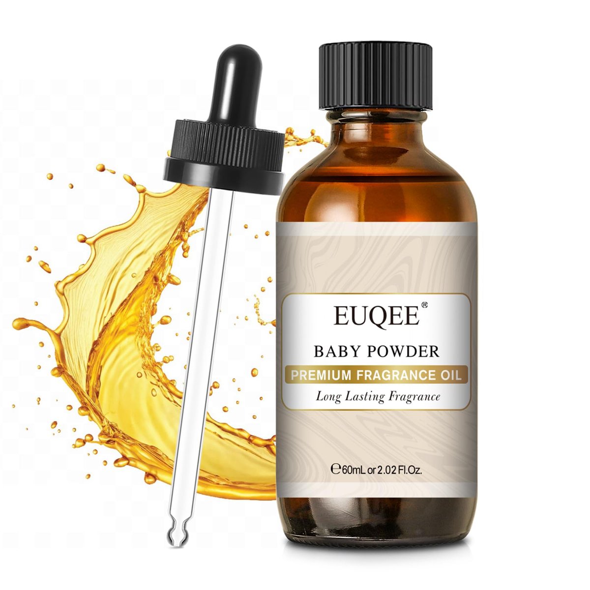 EUQEE Baby Powder Duftöl Premium Duftöl 60ml mit Glaspipette für Aromatherapie, Kerzenherstellung, DIY Badebomben (2,02 Fl Oz)
